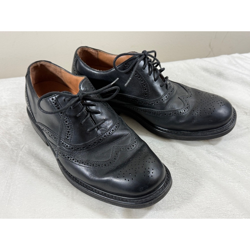 Florsheim Comfortech Men's 8.5M Black Leather Wingtip Oxford Dress Shoes Classic - Picture 1 of 9